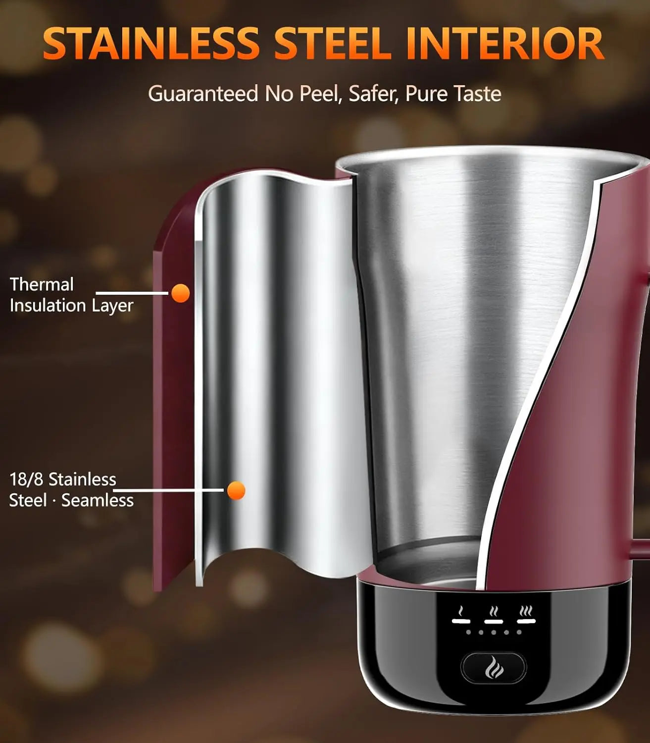 Rechargeable Self-Heating Coffee Mug, 14oz Temperature Control Keeps Drinks Hot for Hours, Ideal Gift