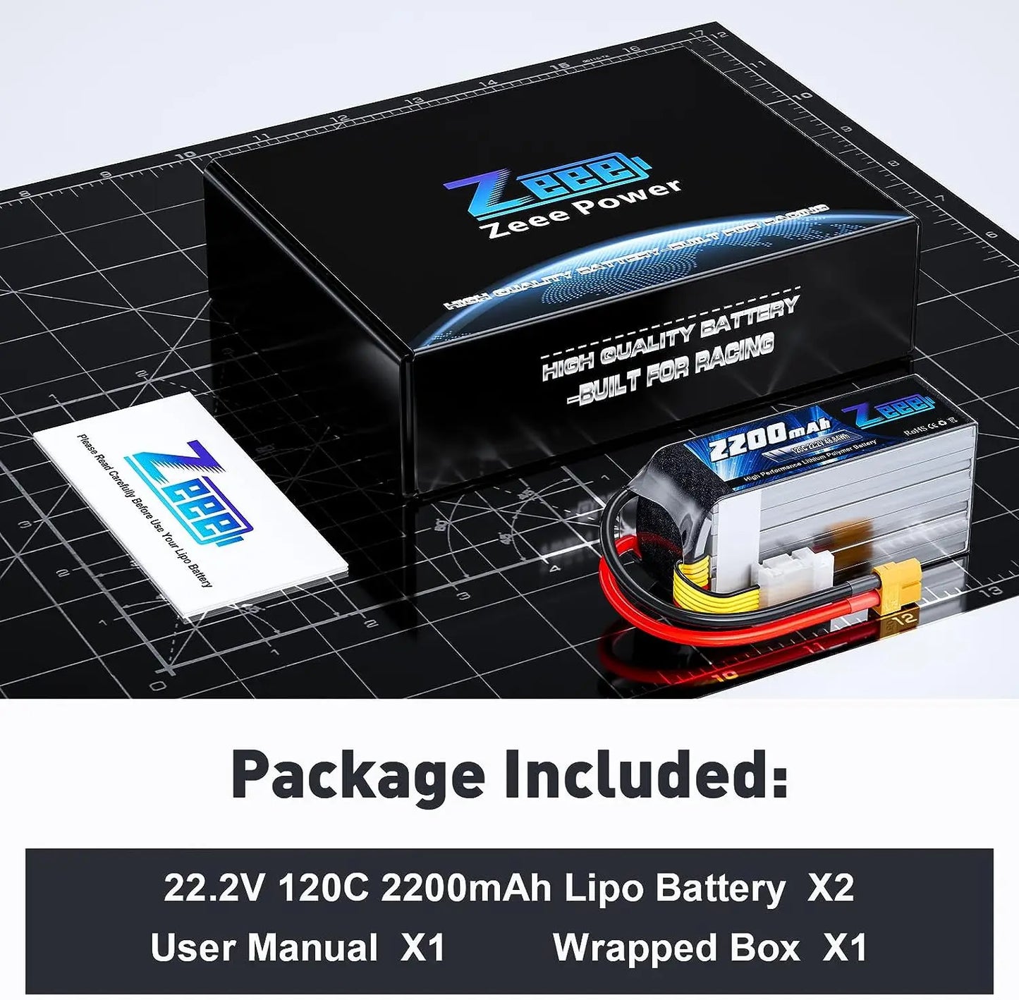 Zeee 6S 2200mAh Lipo Battery 22.2V 120C Softcase with XT60 Plug for RC Car Truck Tank RC Airplane FPV Drone Racing Hobby Battery