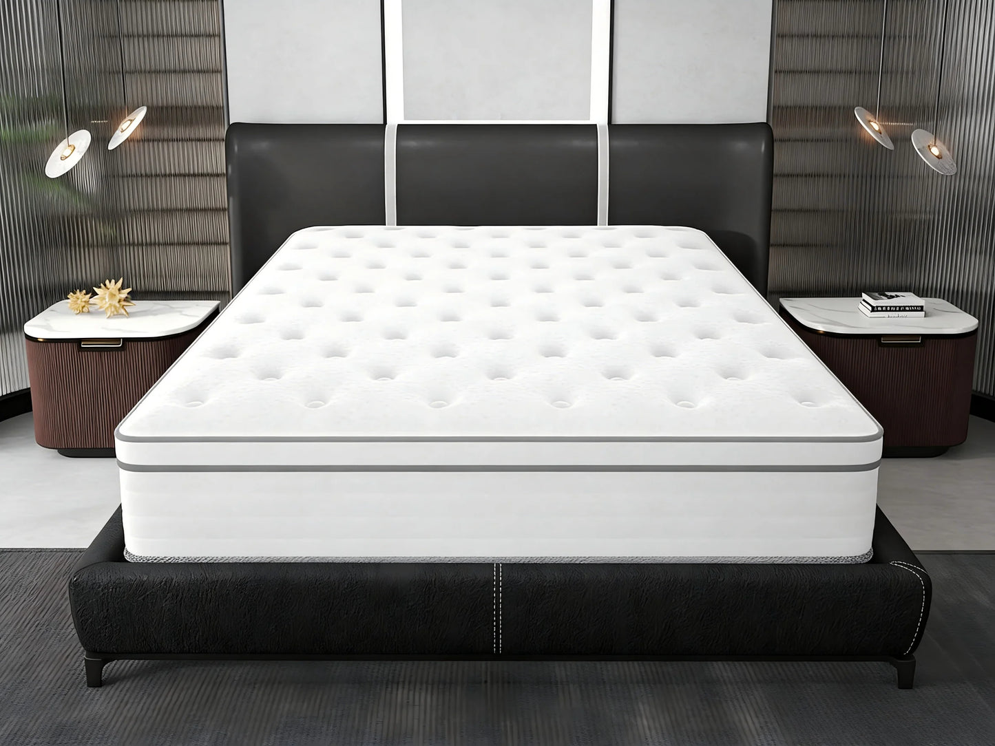 King/Queen/Full Mattress 14/12/10 inch - Pain-Relieving Hybrid Mattress for Extra Lumbar & Hip Support