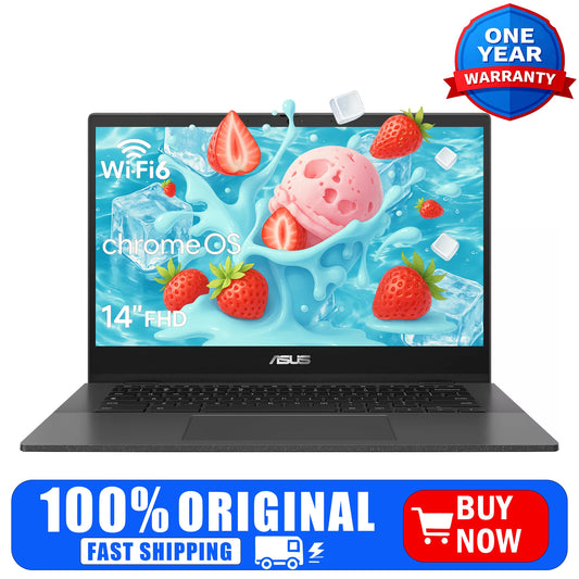 ASUS Chromebook 14" Business Laptop,MediaTek Kompanio 520,4GB RAM,320GB Storage(64GB eMMC+256GB SD Card),Gray,Chrome OS