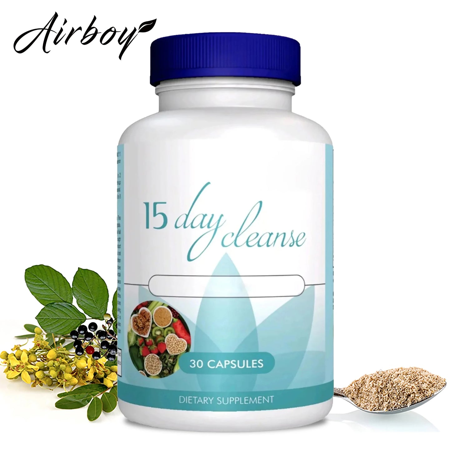 15 Day Cleanse - Gut and Colon Support, Advanced Formula with Senna, Cascara Sagrada & Psyllium Husk - 30 Capsules