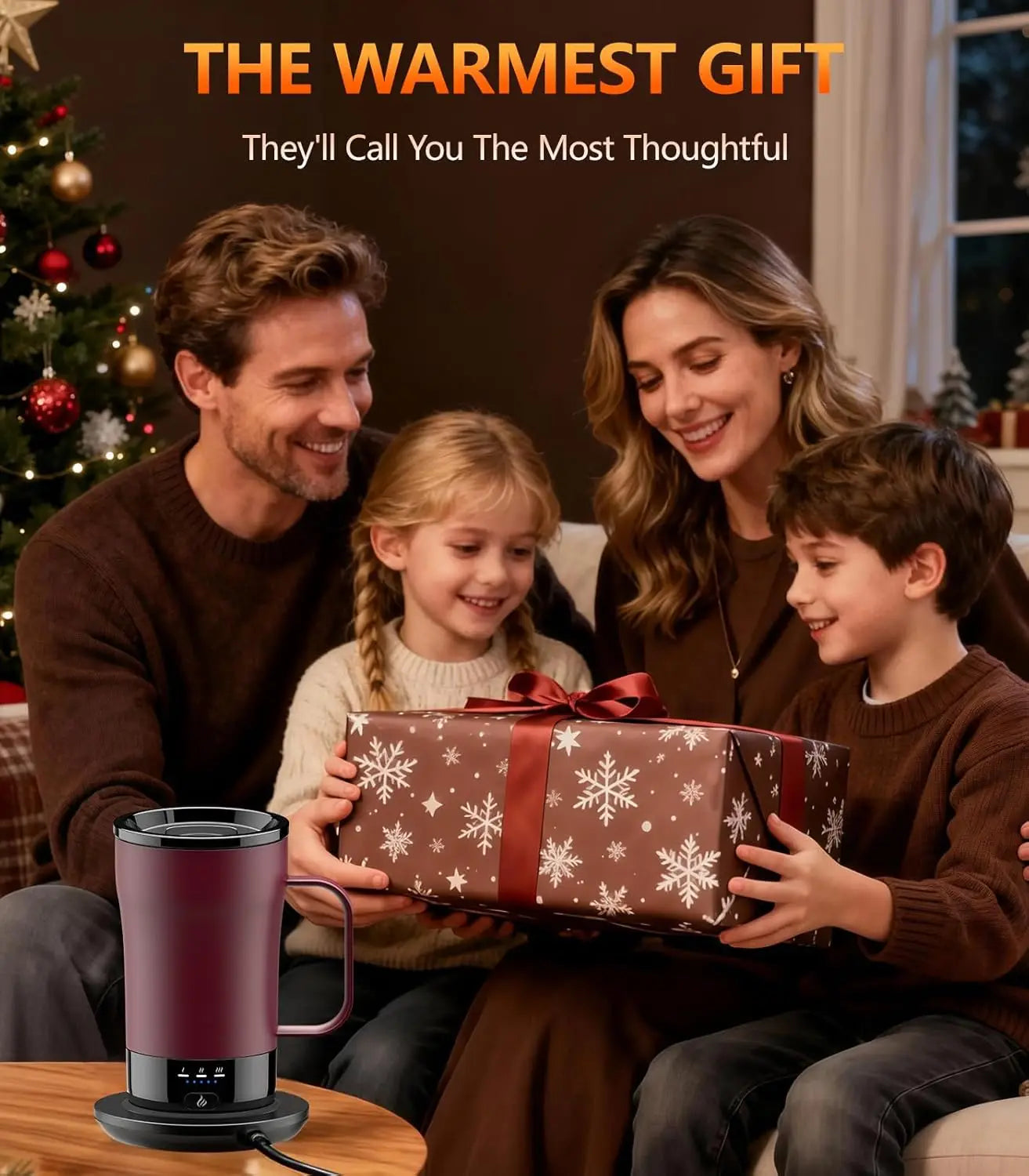 Rechargeable Self-Heating Coffee Mug, 14oz Temperature Control Keeps Drinks Hot for Hours, Ideal Gift