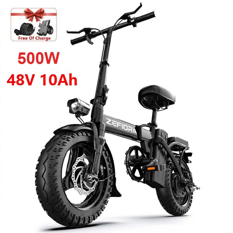 500W Electric Bike Adult 25MPH 48V17.5Ah Removable Battery,14 Inch Sports Folding Electric Bicycle,EBike Shipped locally