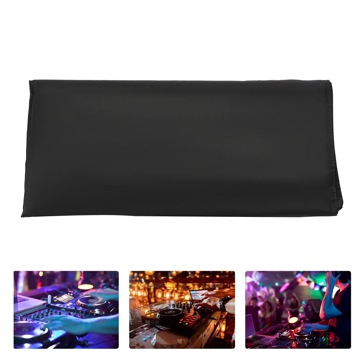Professional DJ Display Stand Scrims Booth Facade 47.6x45.3x23.6 Inch - Portable DJ Booth Cover with Black Oxford Cloth for Club