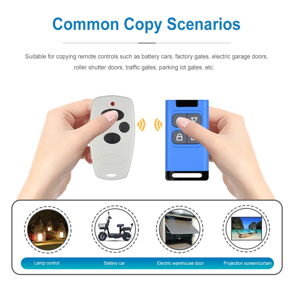 Code Copy Remote Control 315 MHz/433 MHz 4 Keys Copy Remote Control RF Transmitter for Electric Gate Garage Door