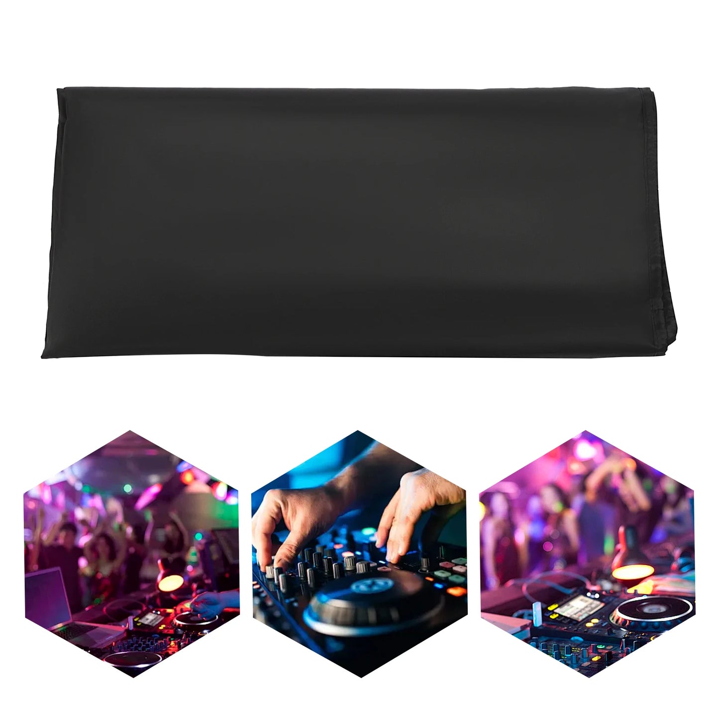 Professional DJ Display Stand Scrims Booth Facade 47.6x45.3x23.6 Inch - Portable DJ Booth Cover with Black Oxford Cloth for Club