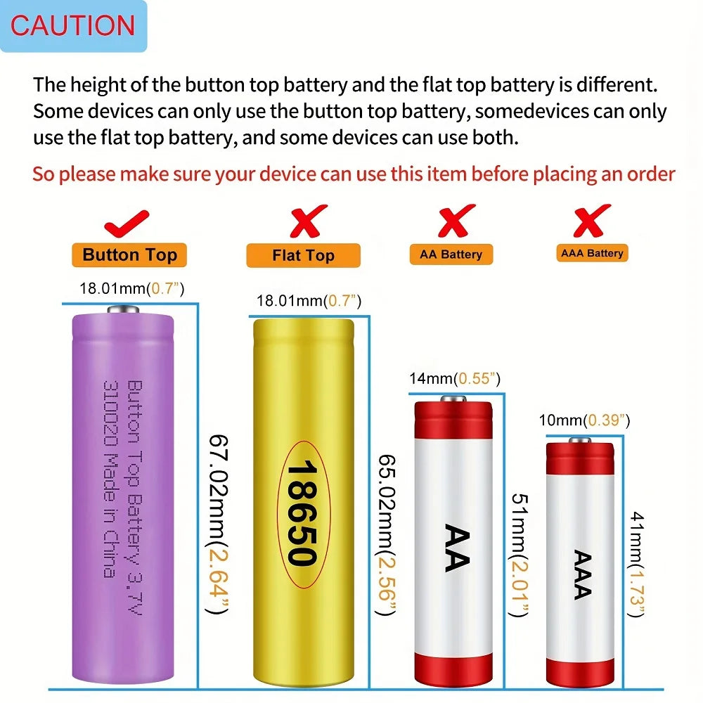 8 Pack 3.7V 2000mAh Rechargeable Battery Long Lasting Lithium Li-ion Batteries for Camera Flashlight Torch Headlamp