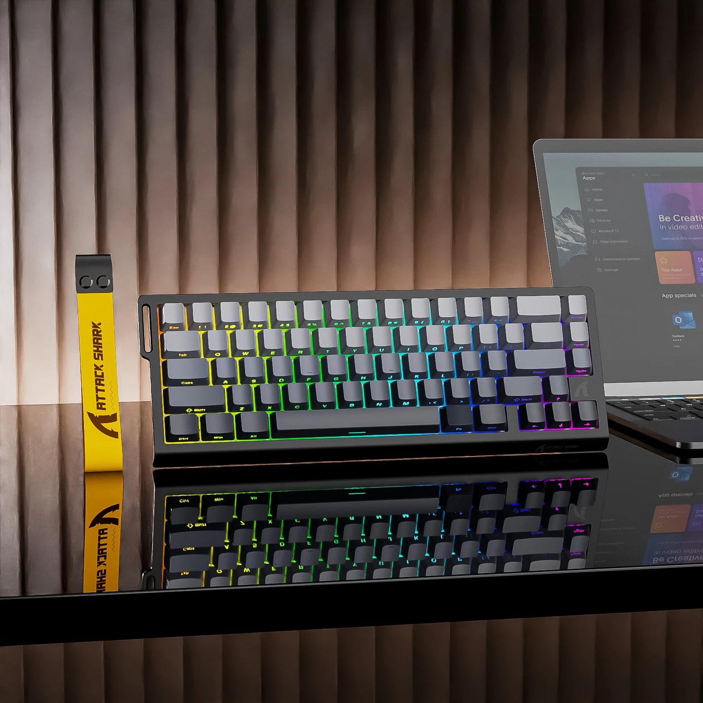 ATTACK SHARK X68 HE Rapid Trigger Keyboard Magnetic Switch 60% Wired 8KHz Hot Swappable Keyboard With RGB Lighting PBT Double-sh
