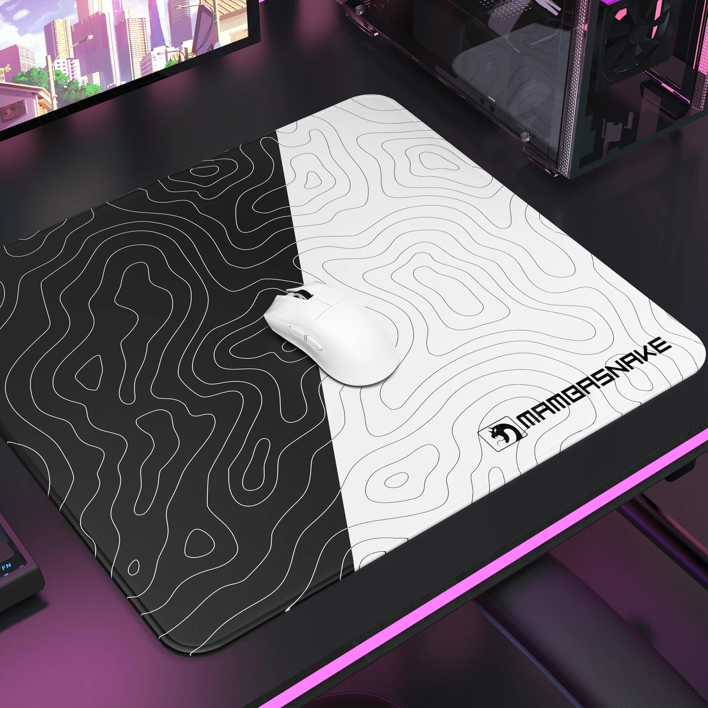 CM02 Gaming Mouse Pad for Esports Speed Large Mouse mats for Desk Waterproof Surface Stitched Edges and Anti-Slip Rubber Base