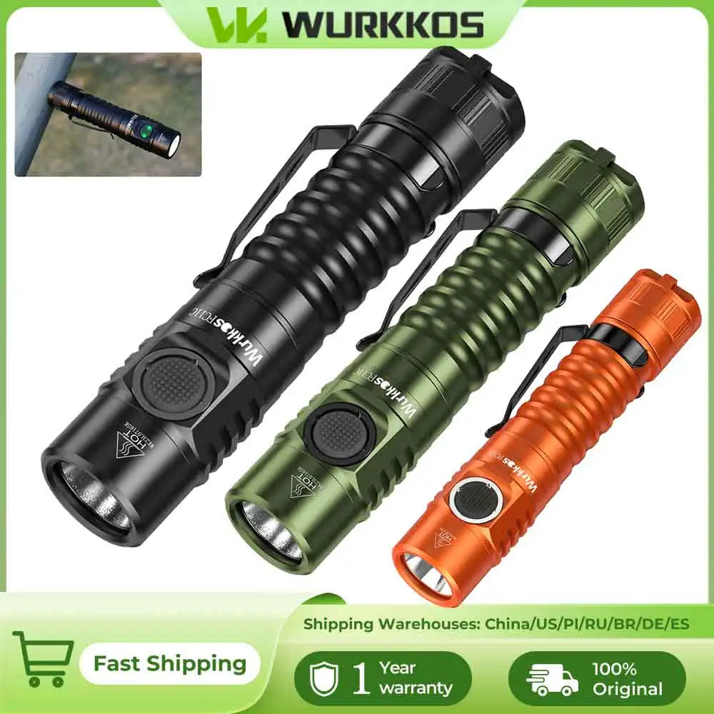 Wurkkos FC11C Flashlight Nippon Chemical 519A Mountaineering Edition 18650 Battery Max Output 1200 Lm USB-C Charging Daily Carry
