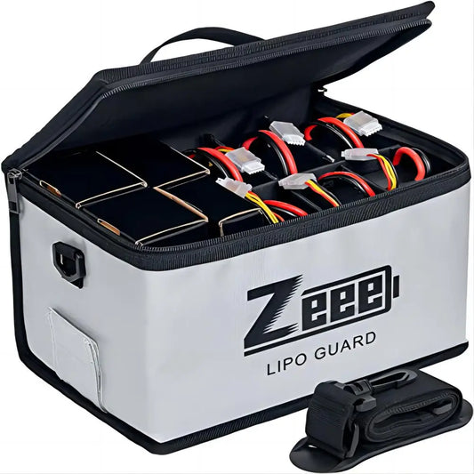Zeee Lipo Safety Bag 10 Cells Adjustable Battery Fireproof Bag Large Capacity Pouch for Storage Guard Charging Battery Safe Bag
