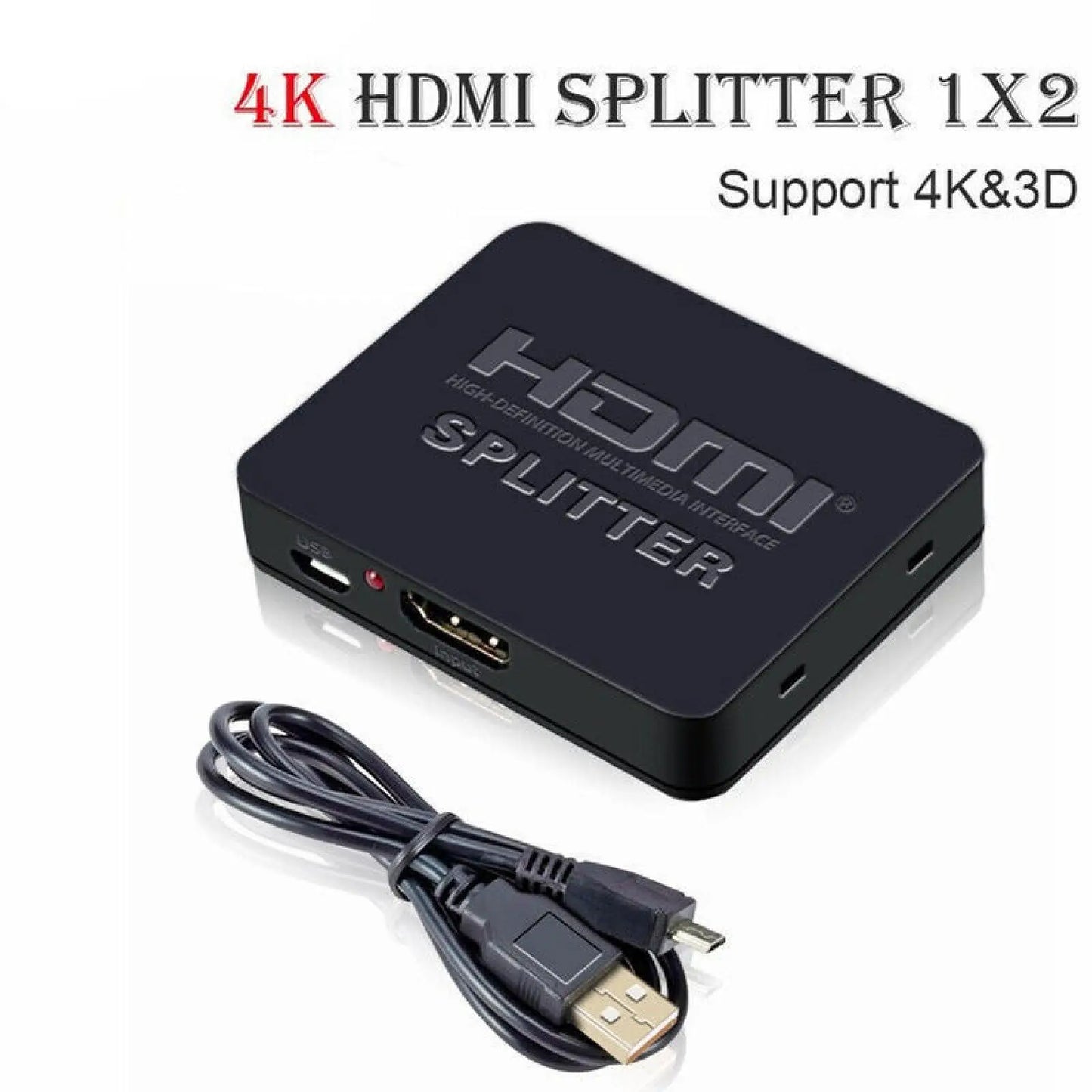 Plug&Play HDMI-Compatible Splitter Video Switcher 1 In 2 Out 1080P 4K 1X2 Splitter 3D Power Amplifier for PS4 Laptop TV Box eta.