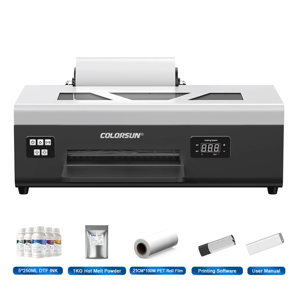 Colorsun A4 DTF Printer For Epson L800 Impresora A4 DTF Printing Machine With  Oven For T-Shirts Bags Hoodies A4 DTF Printers