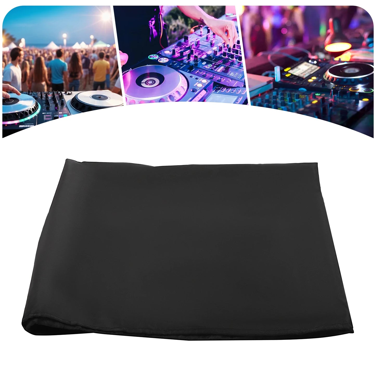 Professional DJ Display Stand Scrims Booth Facade 47.6x45.3x23.6 Inch - Portable DJ Booth Cover with Black Oxford Cloth for Club