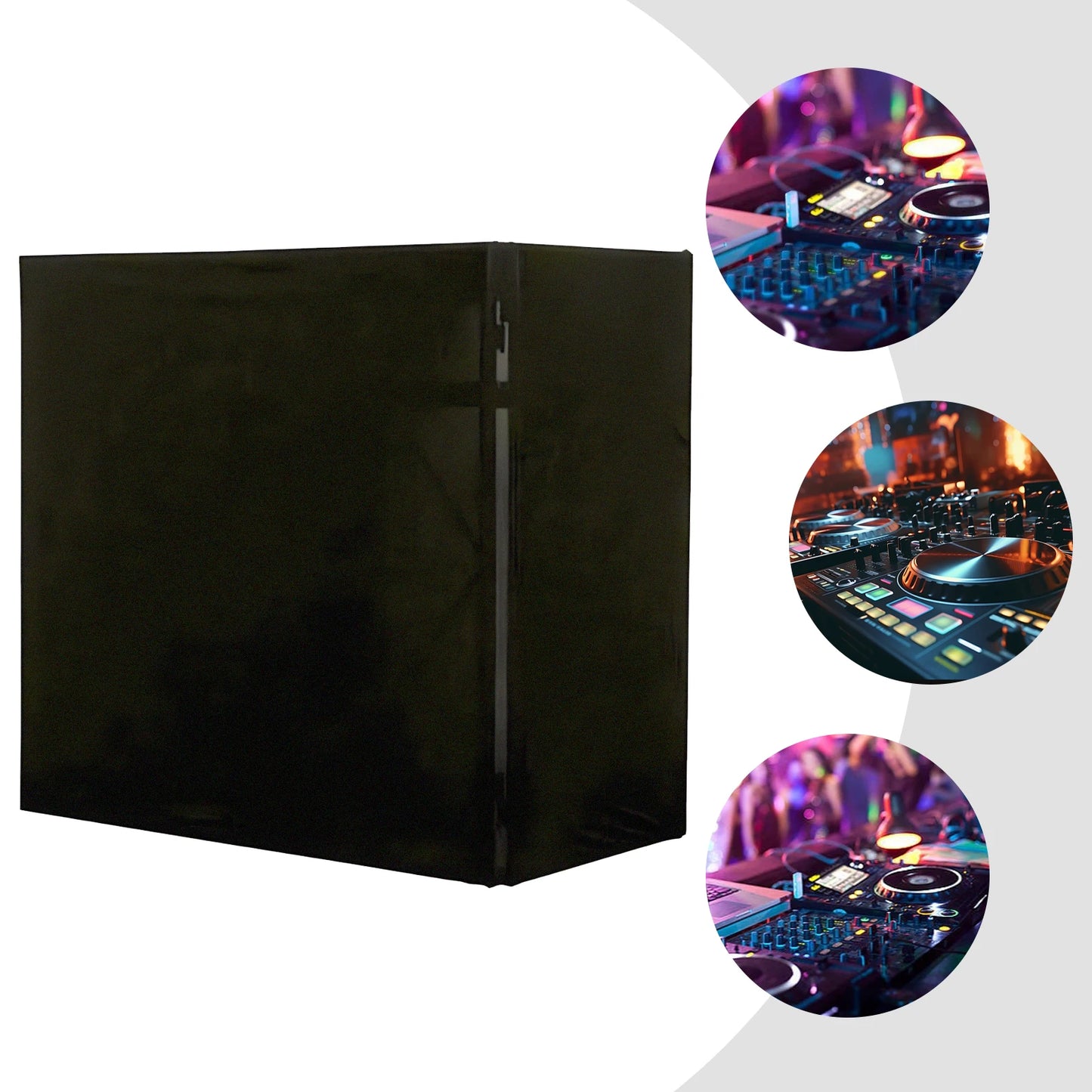 Professional DJ Display Stand Scrims Booth Facade 47.6x45.3x23.6 Inch - Portable DJ Booth Cover with Black Oxford Cloth for Club