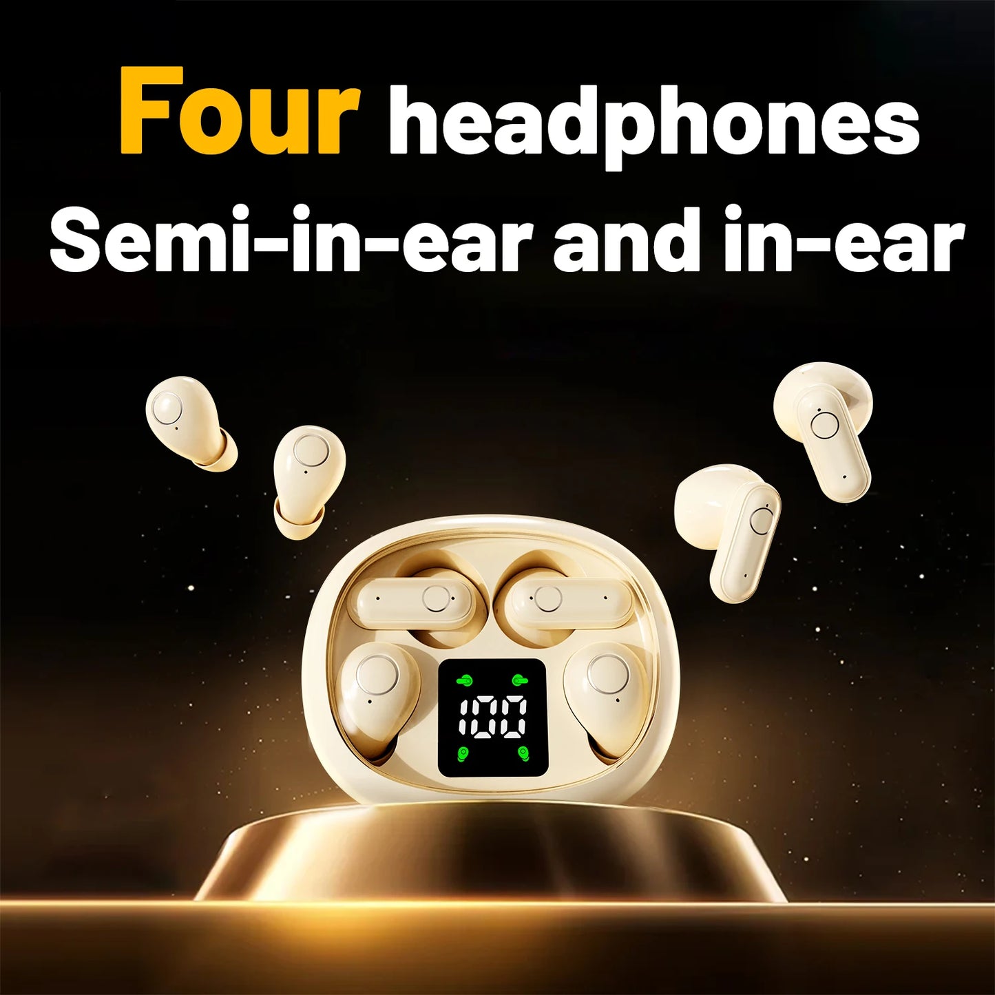 Mini Sleep Earbuds Sports Wireless Bluetooth Earphones HiFi Bass Stereo Dual Sound Quality Bluetooth Headphones Noise Reduction