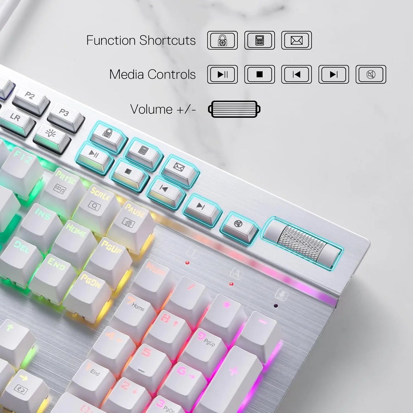 Redragon K550 RGB Gaming 104 Keys + 12 Macro G Keys Wired Mechanical & Wrist Rest Keyboard