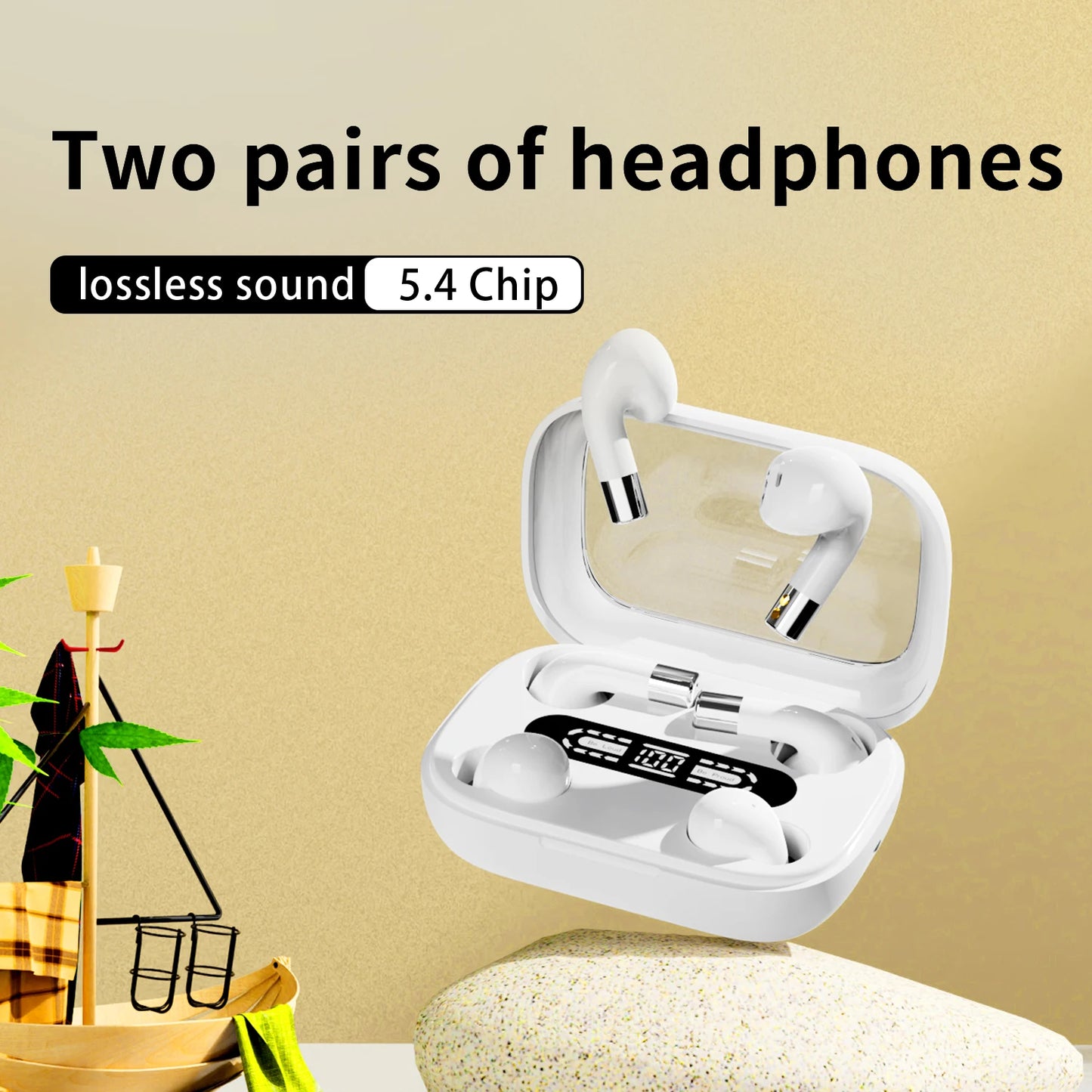 SK29 TWS Bluetooth 5.3 Headphones Couple Wireless Earphones HD Stereo Sports Waterproof Four Earbuds Headset For All Smartphones