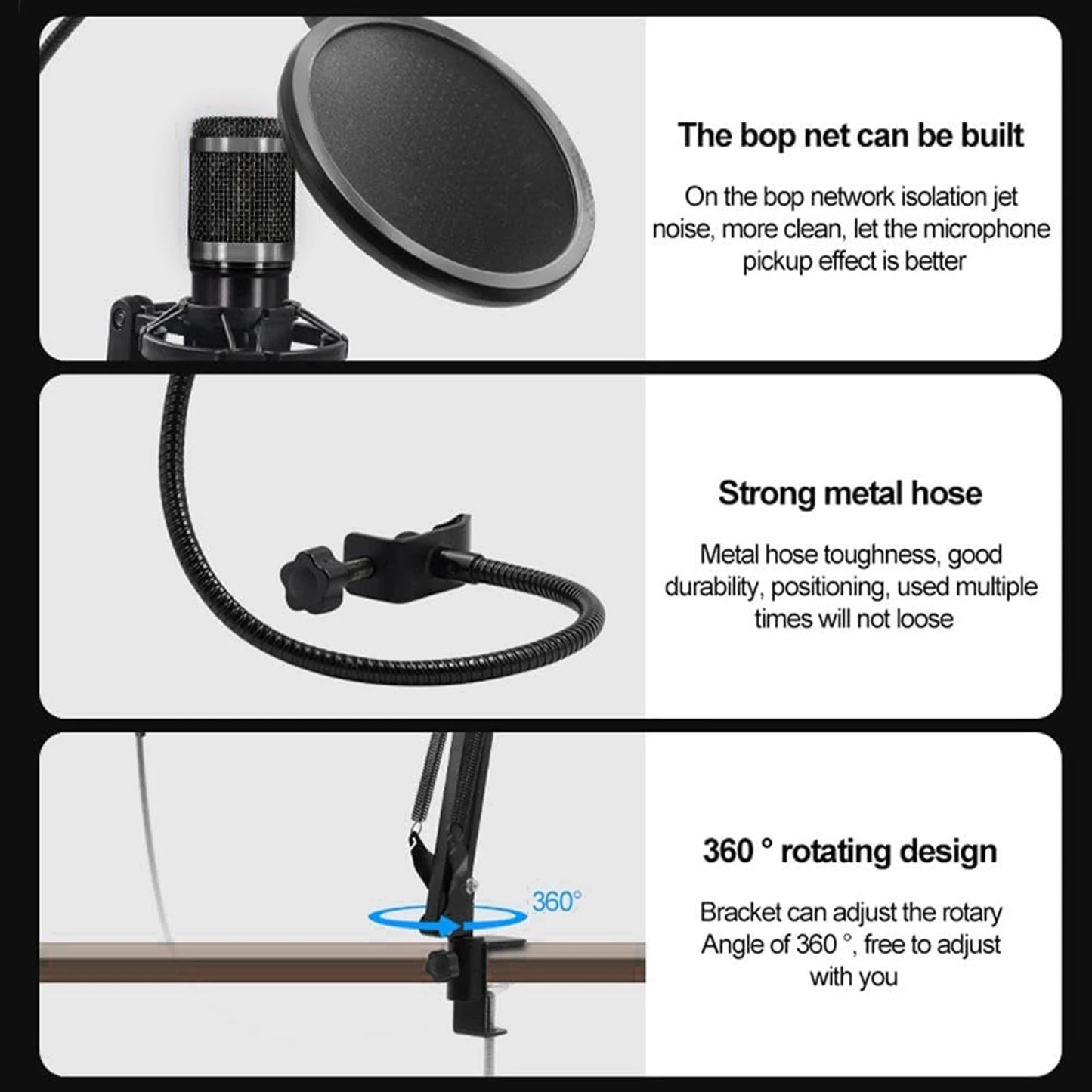 Podcast Microphone Suit with Sound Card Audio Mixer Studio Condenser Microphones Live Streaming Microphone Set for PC Smartphone