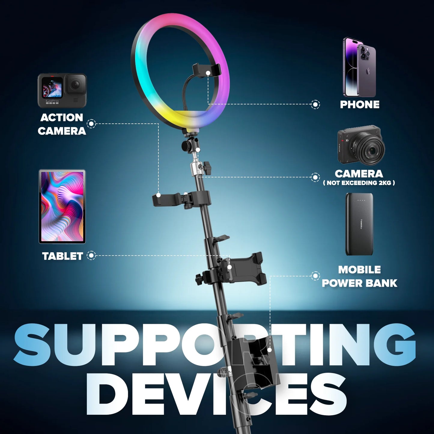 360 Photo Booth Automatic Rotating Photobooth Machine Ring Light for Party Wedding Rental RGB Ring Light US Shipping Flight Case