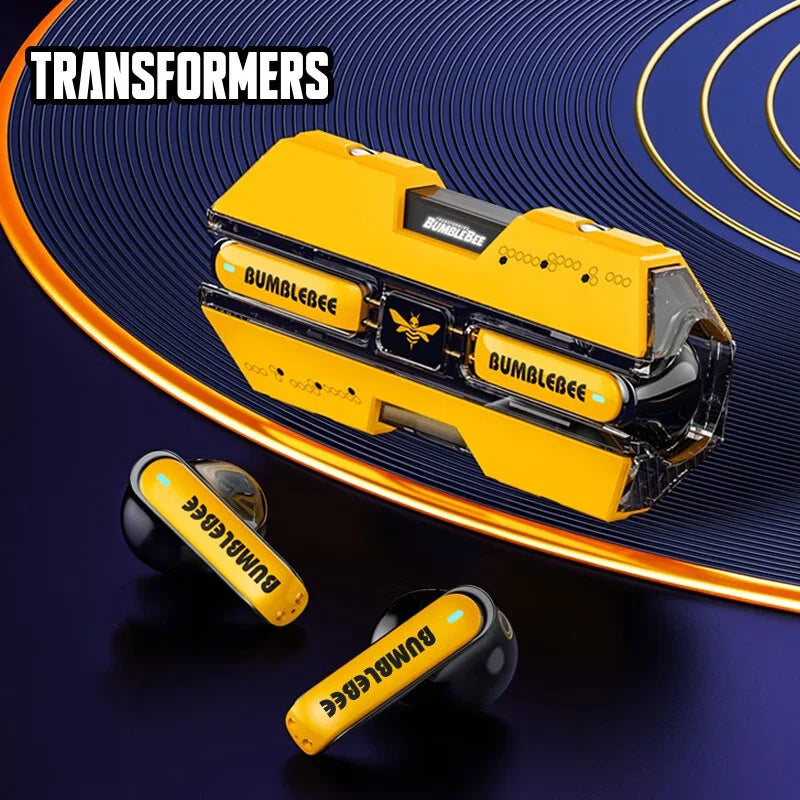 Ship From US Transformers TF-T01 Gaming Earphones Bluetooth 5.4 ENC Noise Reduction Headphones HD Call Music Earbuds Bumble Bee