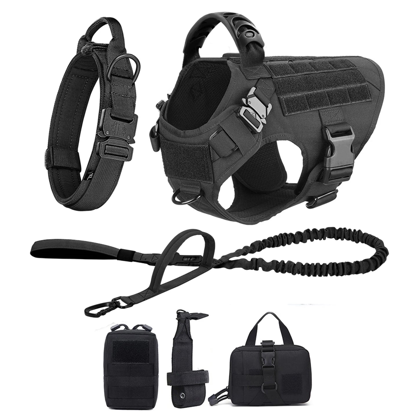 Large Dog Harness And Leash Set Pet German Shepherd Malinois Training Walking Vest Dog Harness And Collar For Medium Large Dogs