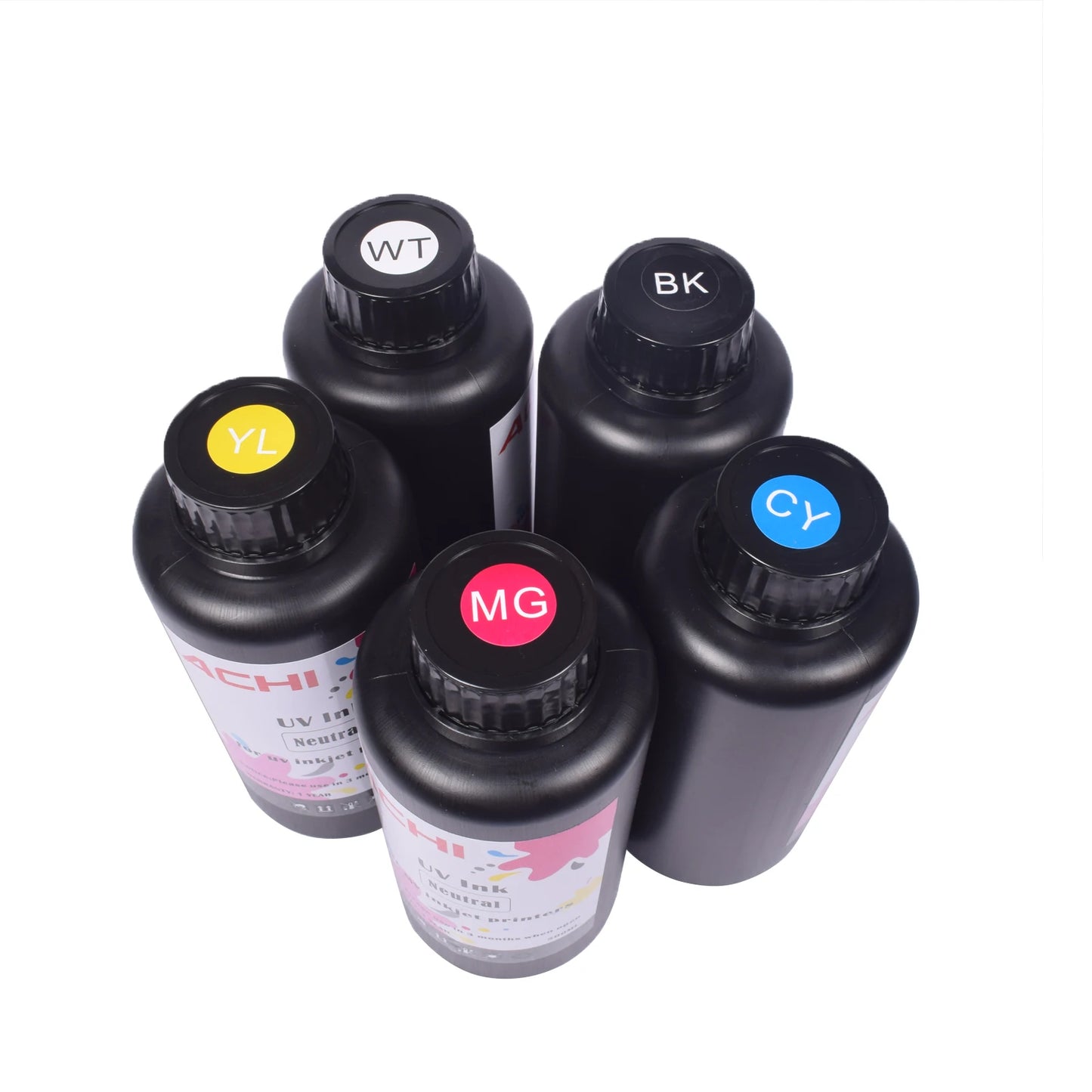US STOCK LED UV Ink for UV Printer 1390 L1800 L800 XP600 TX800 L805 UV Flatbed Printer 250ML/500ML CMYKW UV Neutral Ink