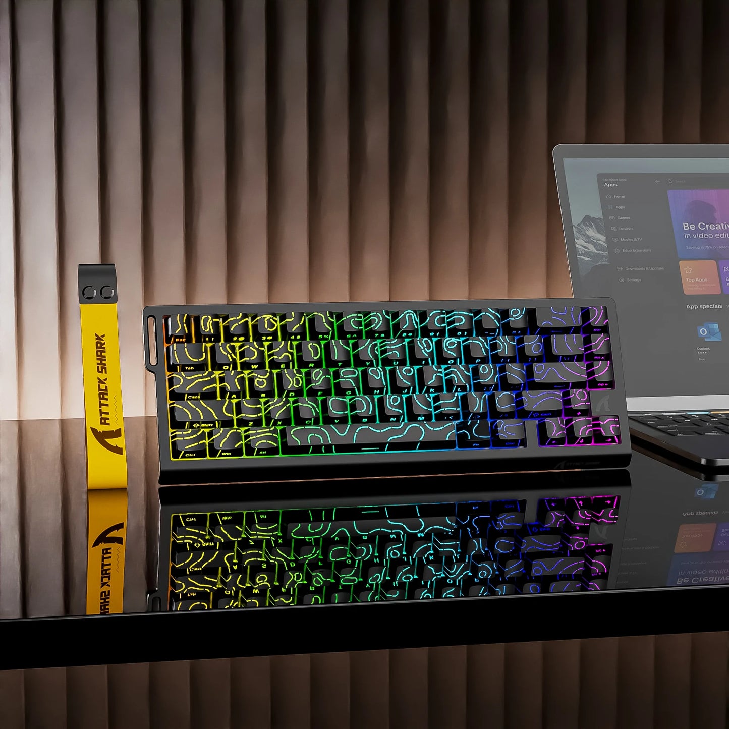 ATTACK SHARK X68 HE Rapid Trigger Keyboard Magnetic Switch 60% Wired 8KHz Hot Swappable Keyboard With RGB Lighting PBT Double-sh