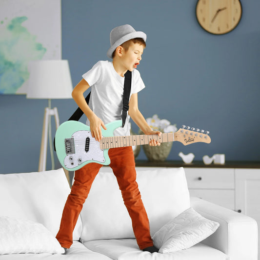 Glarry 30in Maple Fingerboard Mini Electric Guitar Kit with 5W Amplifier Bag String Shoulder Strap Plectrum Cord Wrench