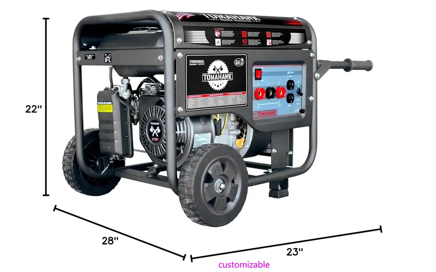 Welder Generator Stick Welder Engine Driven 120 Amp 7 HP Portable 2,200 Watt Quiet Inverter Generator Engine