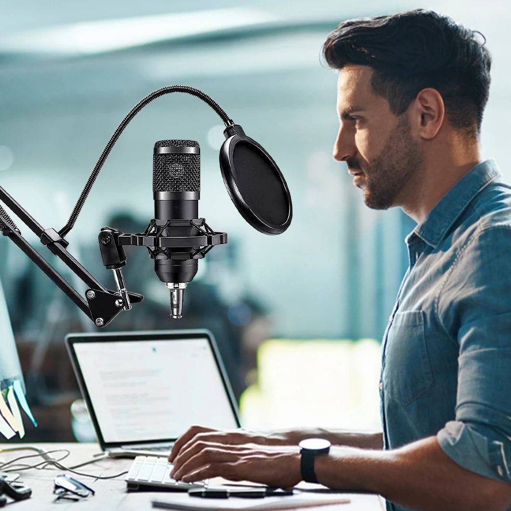 Podcast Equipment Bundle with BM800 Microphone and V8 Sound Card Podcast Equipment for Podcasting Gaming Music Recording