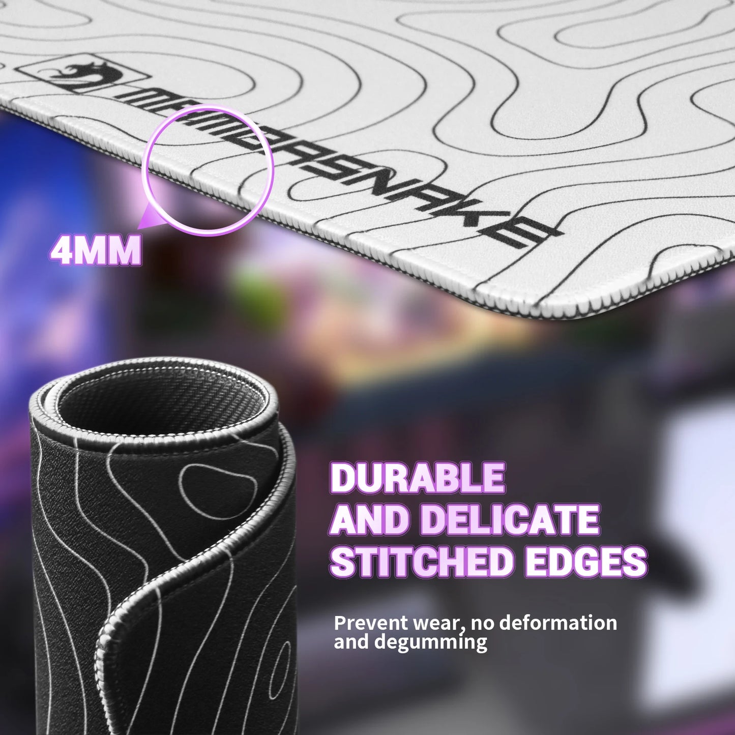 CM02 Gaming Mouse Pad for Esports Speed Large Mouse mats for Desk Waterproof Surface Stitched Edges and Anti-Slip Rubber Base