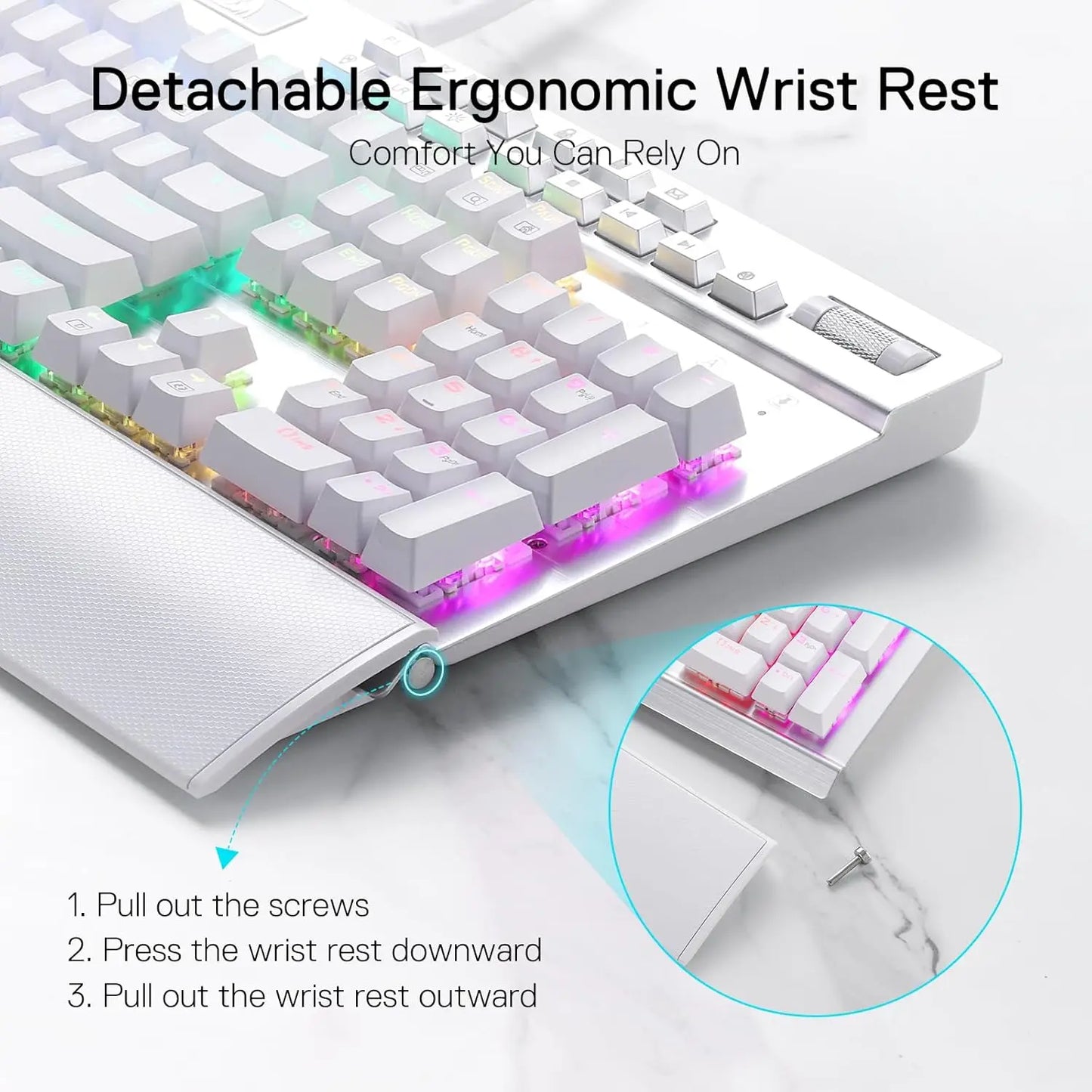 Redragon K550 RGB Gaming 104 Keys + 12 Macro G Keys Wired Mechanical & Wrist Rest Keyboard