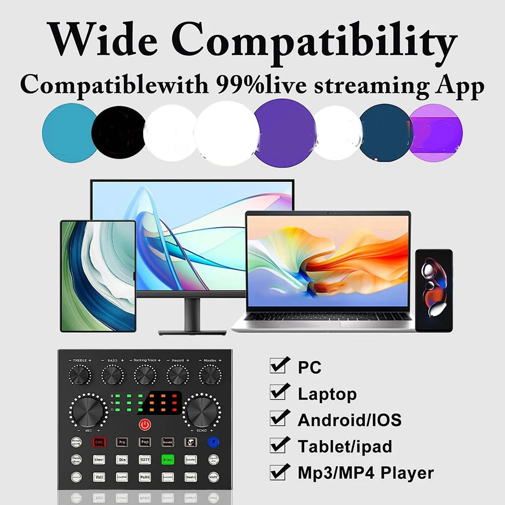 Podcast Equipment Bundle with BM800 Microphone and V8 Sound Card Podcast Equipment for Podcasting Gaming Music Recording