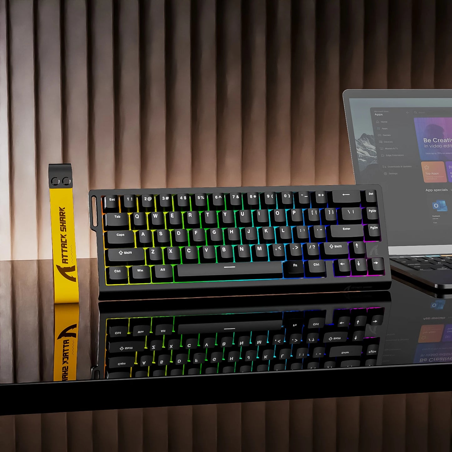 ATTACK SHARK X68 HE Rapid Trigger Keyboard Magnetic Switch 60% Wired 8KHz Hot Swappable Keyboard With RGB Lighting PBT Double-sh
