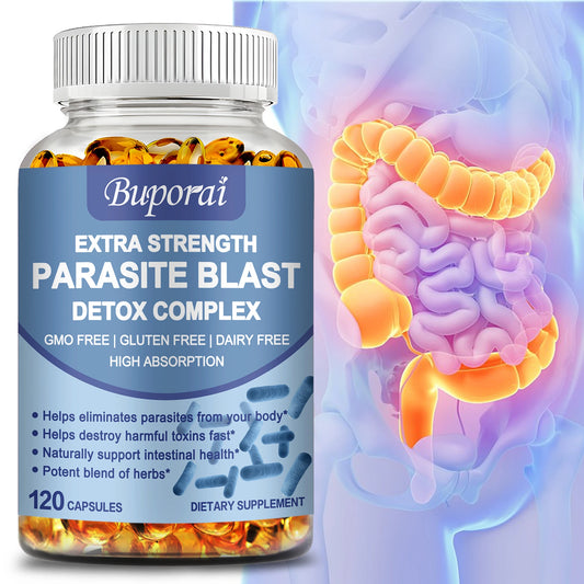 Parasite Blast Detox Complex - Eliminate Parasites, Cleanse The Intestines, and Improve Digestion - 120 Capsules