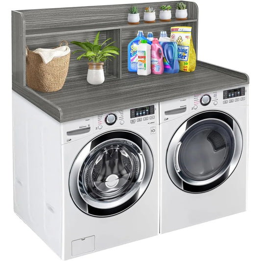Royxen Laundry Countertop with 20“ Shelf Universal Fit, Washer and Dryer Countertop with Storage Space, Eucalyptus