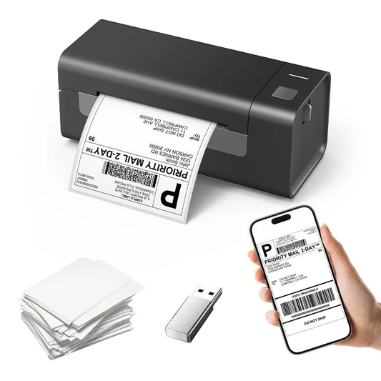 Bluetooth Thermal Label Printer Small Wireless Shipping Label Printer 4X6 inch Portable Maker Compatible with Various systems