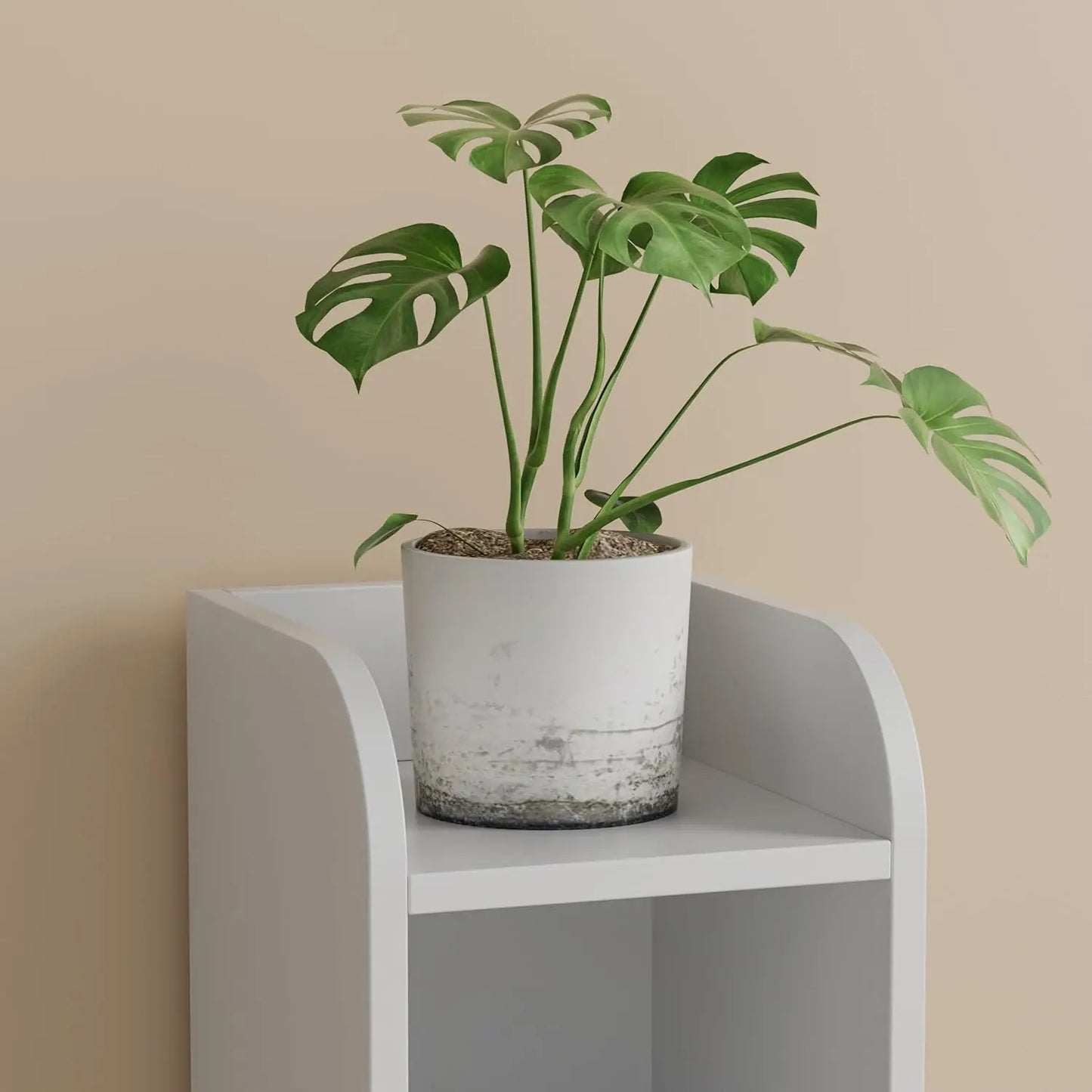 Small Bathroom Storage Corner Cabinet with Door and Shelves, Narrow Toilet Paper Stand, White, 7.9" D x 7.1" W x 31" H