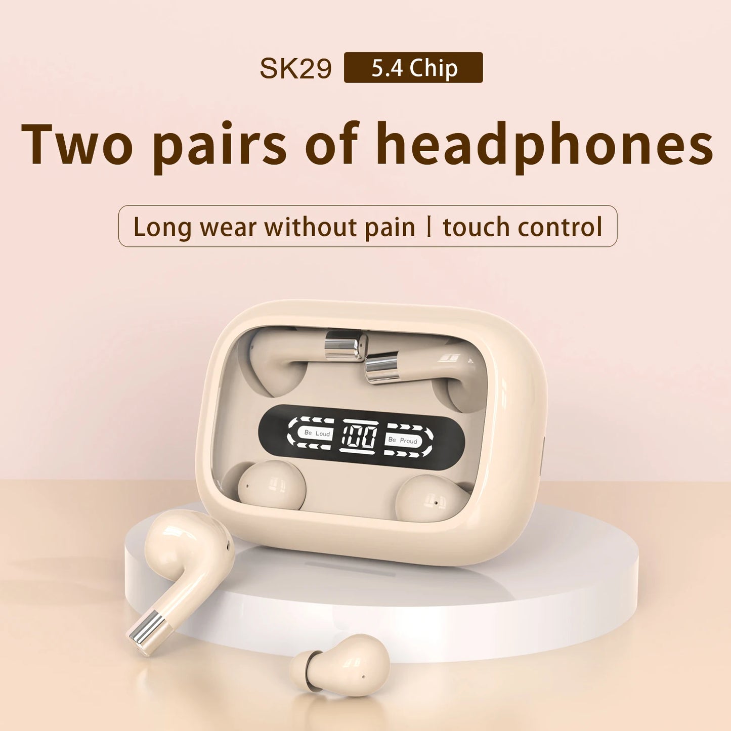 SK29 TWS Bluetooth 5.3 Headphones Couple Wireless Earphones HD Stereo Sports Waterproof Four Earbuds Headset For All Smartphones