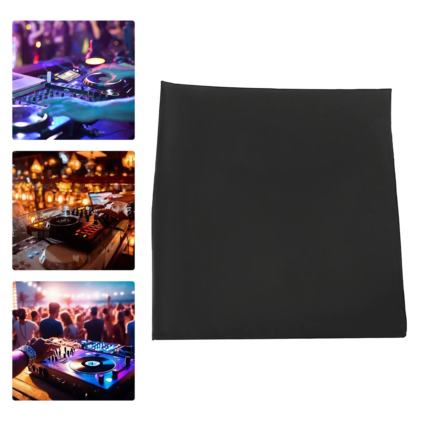 Professional DJ Display Stand Scrims Booth Facade 47.6x45.3x23.6 Inch - Portable DJ Booth Cover with Black Oxford Cloth for Club