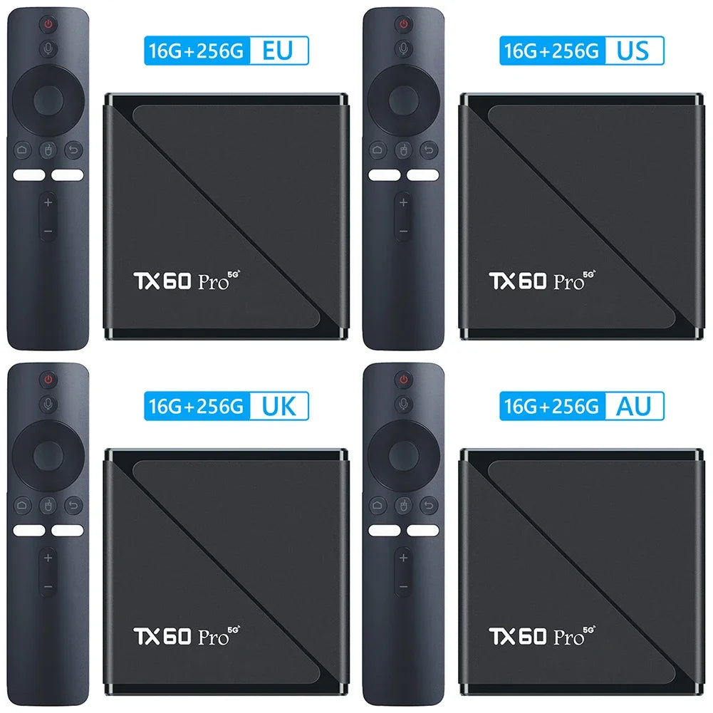 Smart TV Box TX60 PRO Android 16 TV Box 14K 2.4G 5G Dual WiFi Set-top Box Video Media Player Voice Remote 16G 256G Set Top Box