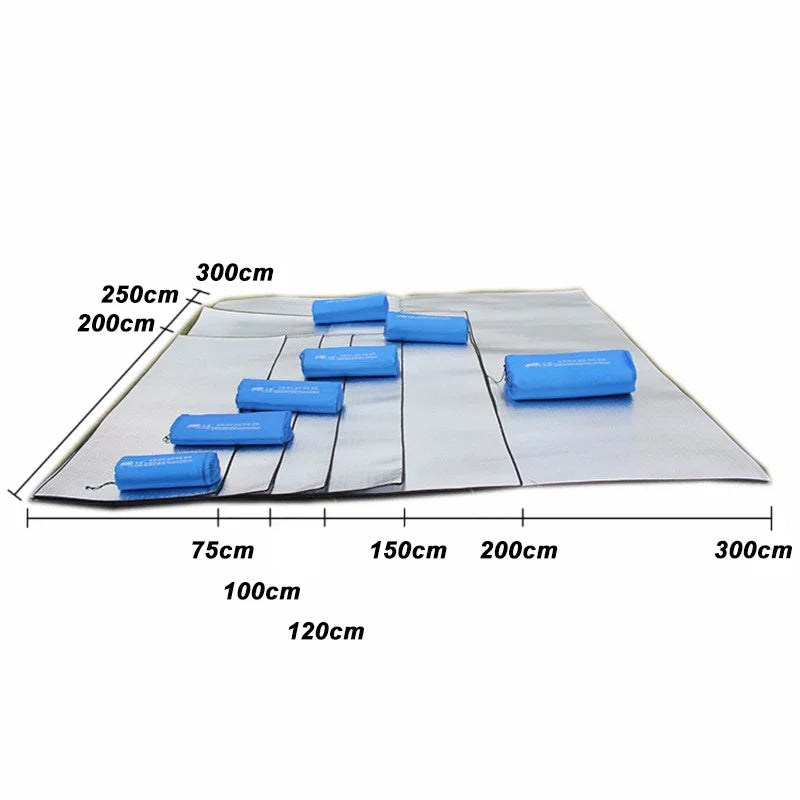 Ultralight Waterproof Camping Mat Picnic Blanket Beach Mattress Sleeping Pad Aluminum Foil EVA Foam Mat Outdoor Tent Footprint