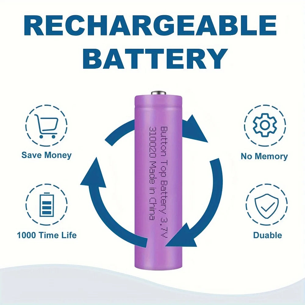 8 Pack 3.7V 2000mAh Rechargeable Battery Long Lasting Lithium Li-ion Batteries for Camera Flashlight Torch Headlamp