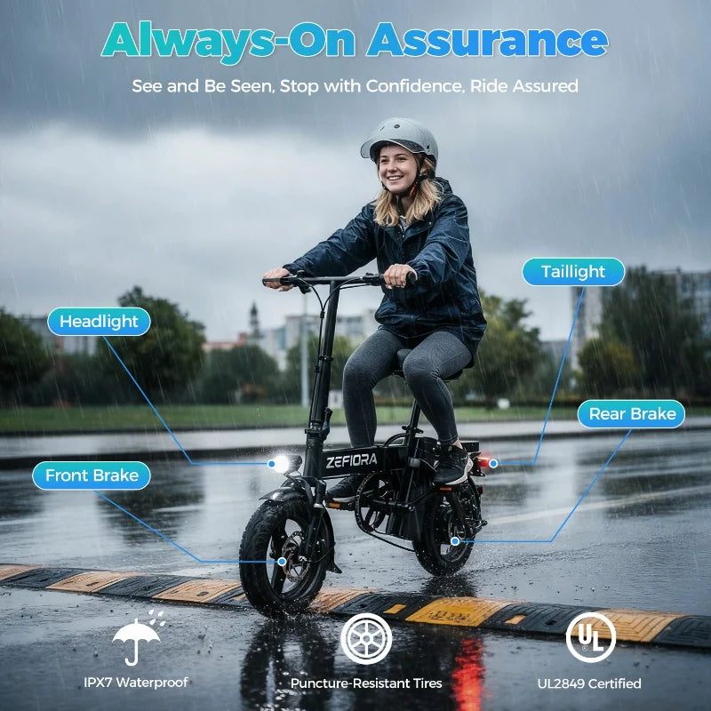 500W Electric Bike Adult 25MPH 48V17.5Ah Removable Battery,14 Inch Sports Folding Electric Bicycle,EBike Shipped locally