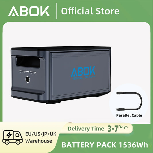 ABOK Ark2000 1536Wh Expansion Battery Pack Solar Generator for Road Trip Off-Grid Power Outage UPS Camping Hiking CPAP Emergency