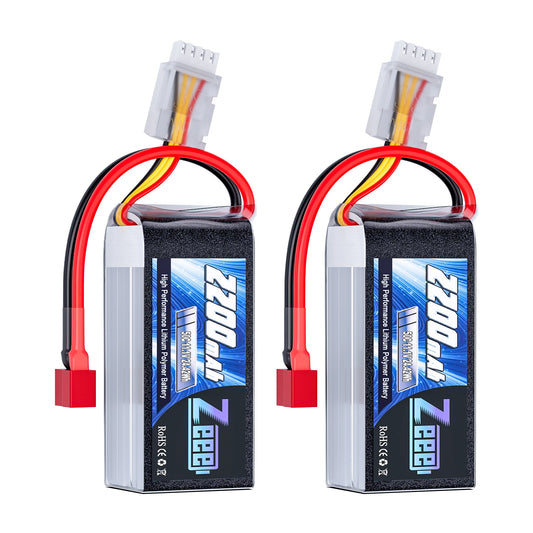 2pcs Zeee 3S 2200mAh Shorty Lipo Battery 11.1V 50C with T/XT60 Plug for RC Car Truck Drone Airplane FPV RC Hobby Models Parts