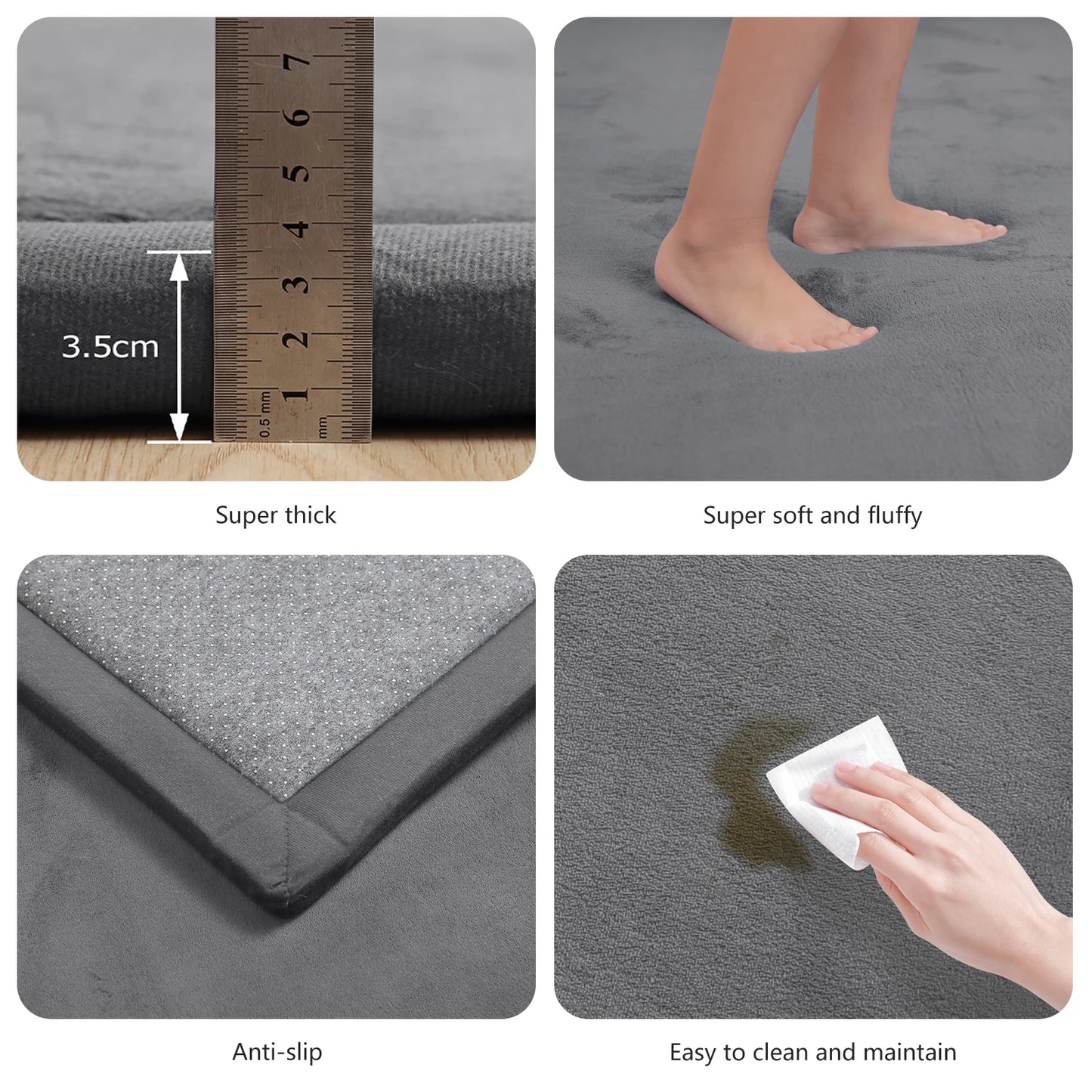 Huloosleep 1.3" Thick Large Tatami Carpet Baby Play Mat Non-Slip Soft Crawling Mat for Living Room Kids Yoga Mat Nursery Rug